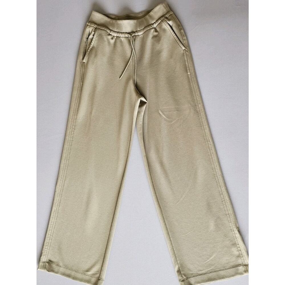 Athleta Wide Leg Lounge Pants Olive Green Athleasure Sz L Sweatpants